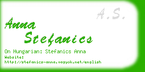 anna stefanics business card